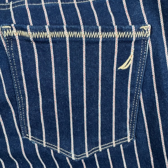 Nautica‎ Jeans Womens Blue White Pink Pinstripe Striped Denim Pants Size 8 - Picture 14 of 16